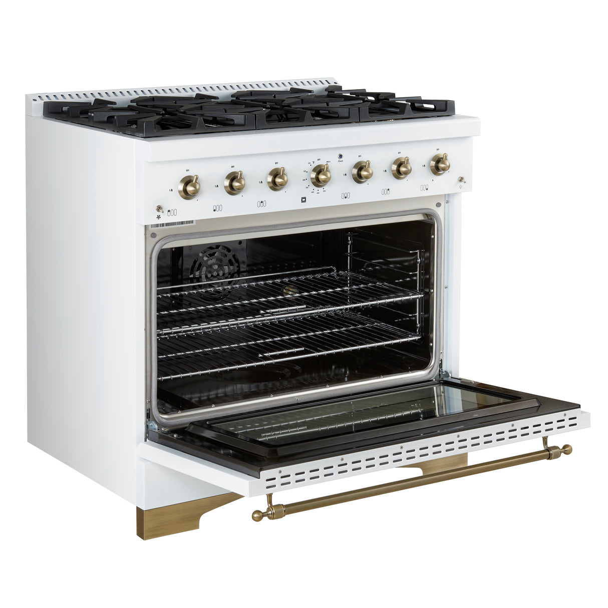Dual_Fuel_FFSGS6113-36WHT_V1_Left_Angle_Door_Open_2024-11-26