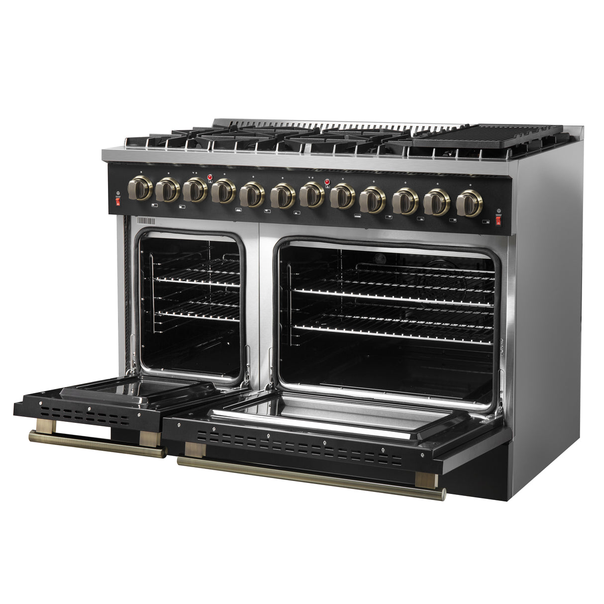 Dual_Fuel_FFSGS6156-48BLK_V1_Right_Angle_Door_Open_2024-12-11