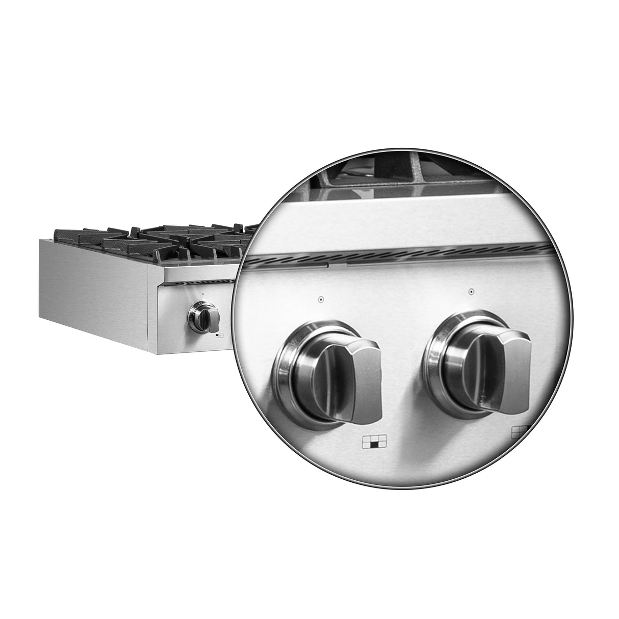 FCTGS5737-36 Forno Gas Rangetop Control Knobs with Bezels