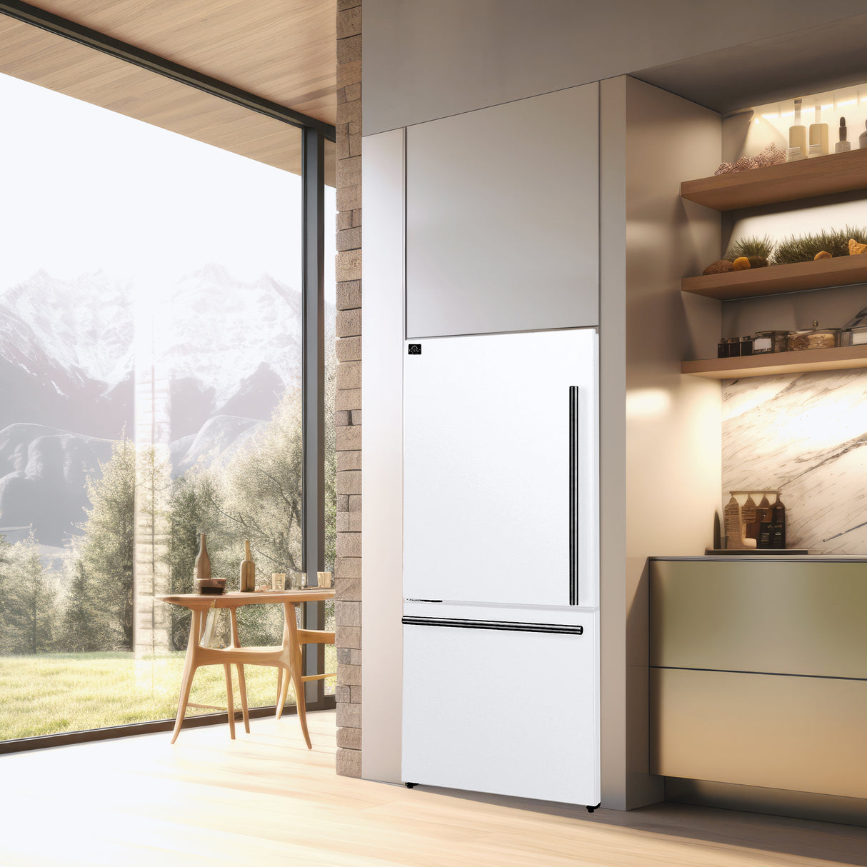 FFFFD1786-31WHT_FFFFD1787-60WHT-forno-milano-white-fridge-lifestyle