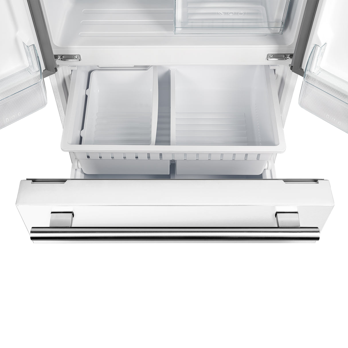 FFFFD1974-31WHT-French-Doors-Refrigerator-Front-Bottom-Freezer-Open