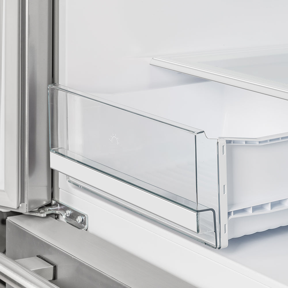 FFRBI1820-40SG-Forno-Moena-Built-In-French-Door-Refrigerator-crisper-drawers-left