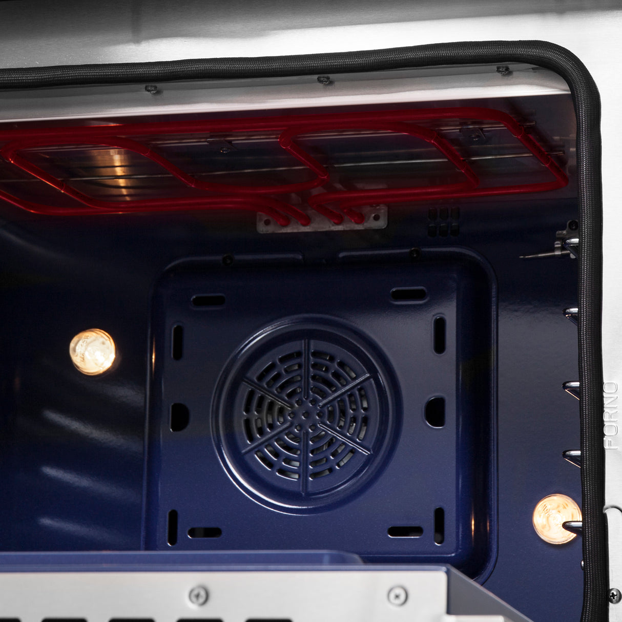 FFSGS6325-48 Forno Massimo Dual Fuel Range Blue Enamel Oven Interior