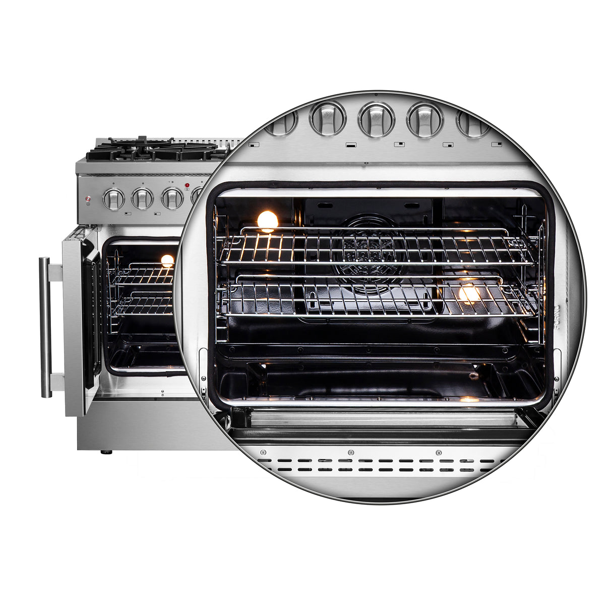 FFSGS6356-48 Forno Galiano French Door Dual Fuel Right Oven Racks