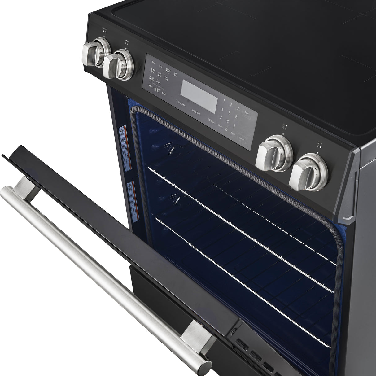 FFSIN0905-30BLK-espresso-leonardo-induction-range-door-ajar