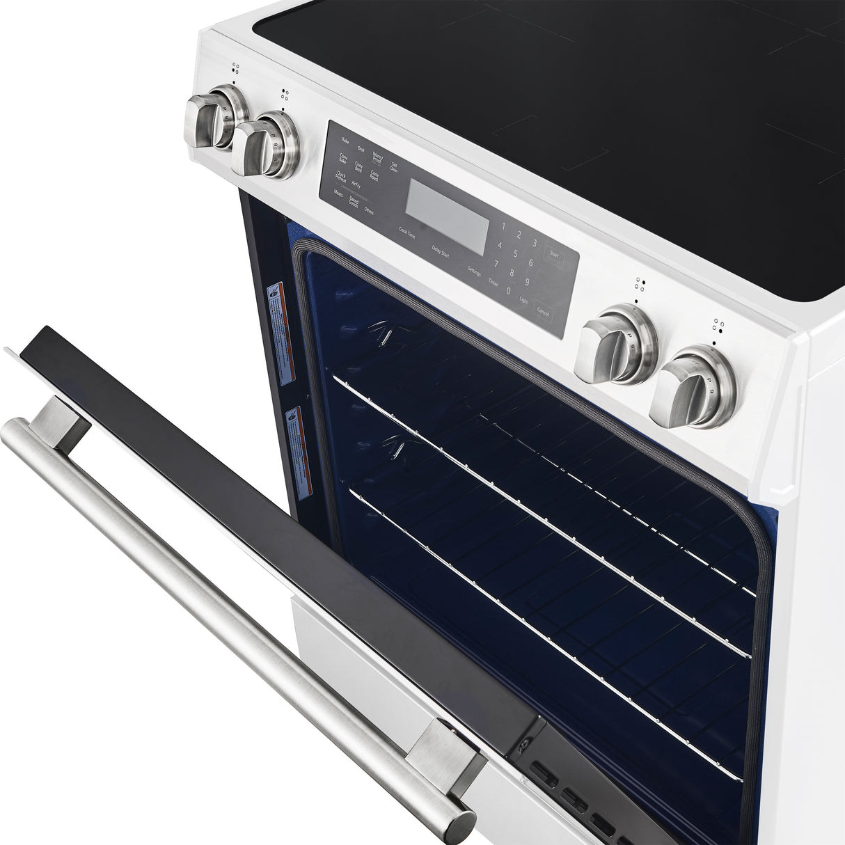 FFSIN0905-30WHT-espresso-leonardo-induction-range-door-ajar
