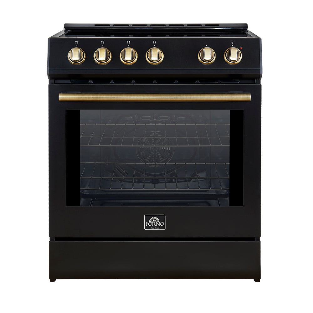 FFSIN0982-30BLK-Leonardo-30-inc-Induction-Range-Black-Front-Close with light on-AB