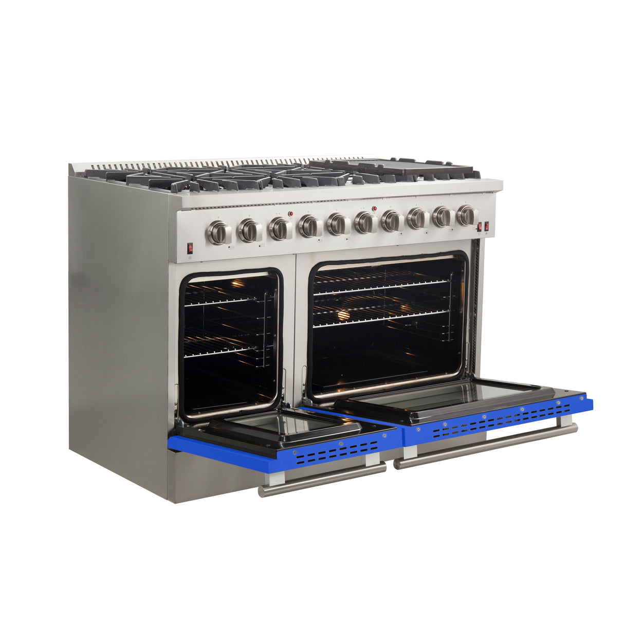 Gas-Range_FFSGS6244-48BLU_angle-open-blue-door_2025-10-17