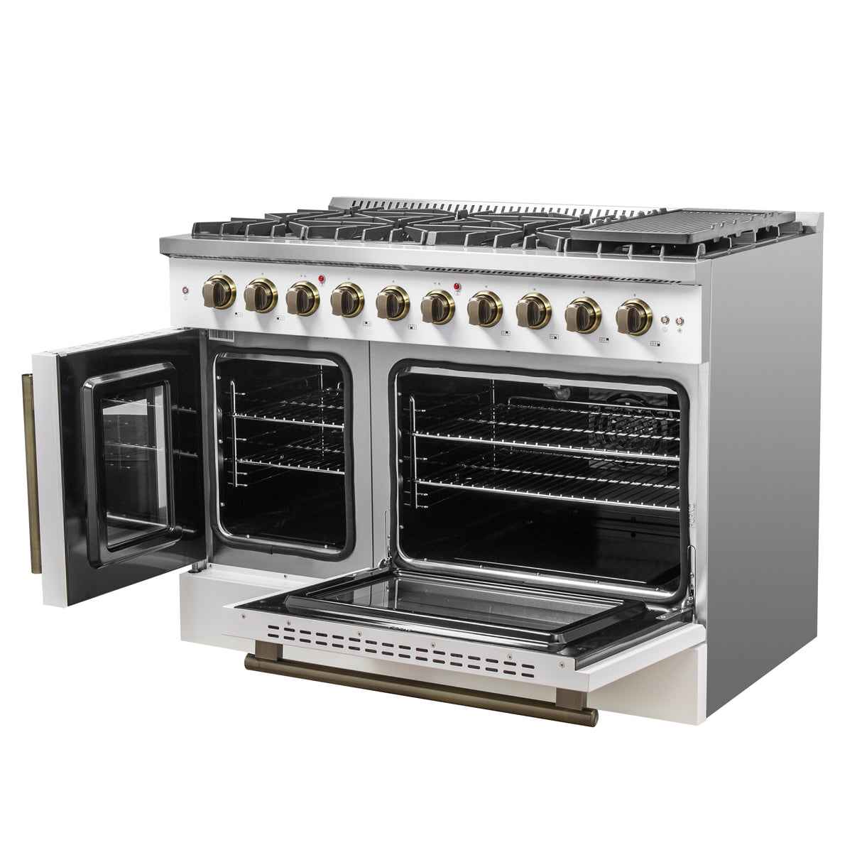 Gas_Range_FFSGS6444-48WHT_V1_Right_Angle_Door_Open_2024-12-06