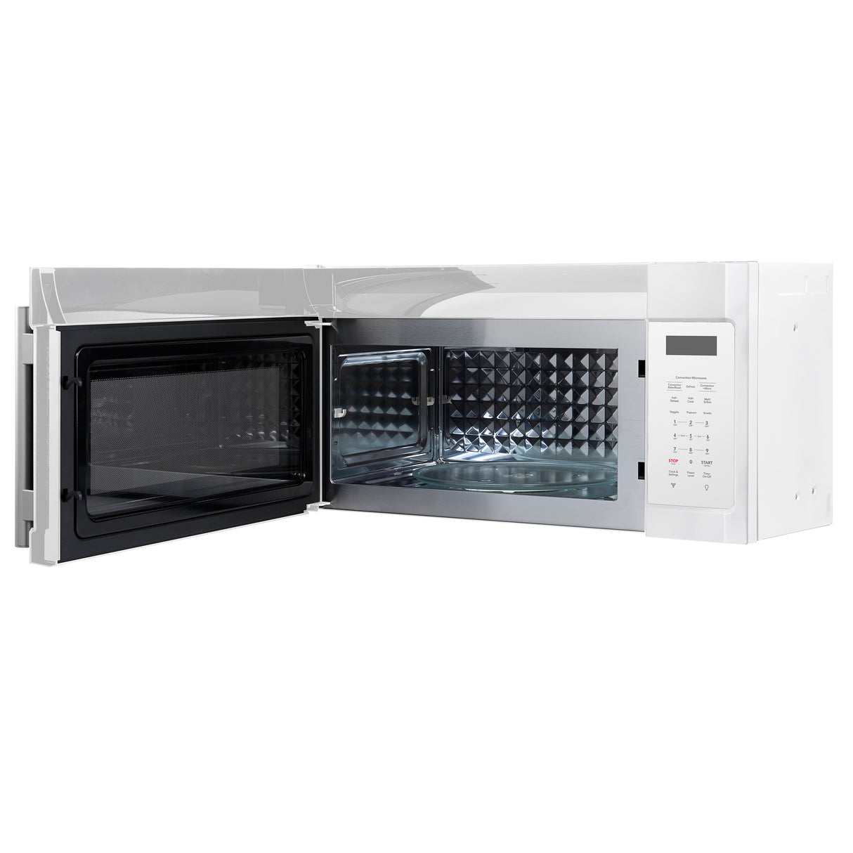 OTR_Microwave_FOTR3038-30WHT_V1_Stainless_Handle_Angle_Right_Door_Open_2025-01-16