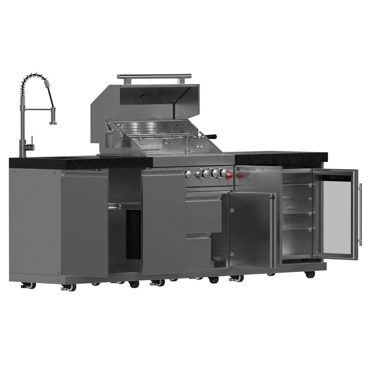 Outdoor-Kitchen_FODKT2506BLK_3_Left-Angle-Open