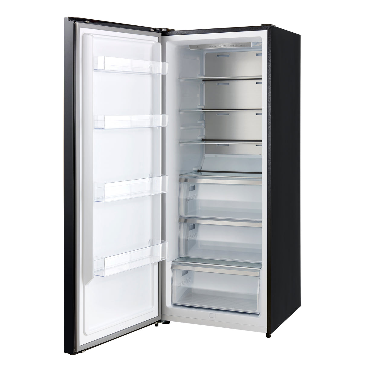 Refrigerator_FFFFD1722-28BLK-LS_Right-Angle-Opened_2025-07-09