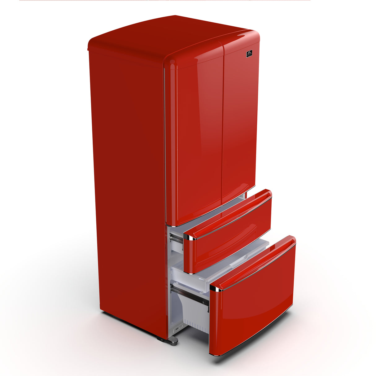 Refrigerator_FFFFD1791-33RED_V1_Angle_Left_Drawer_Open_2024-10-01