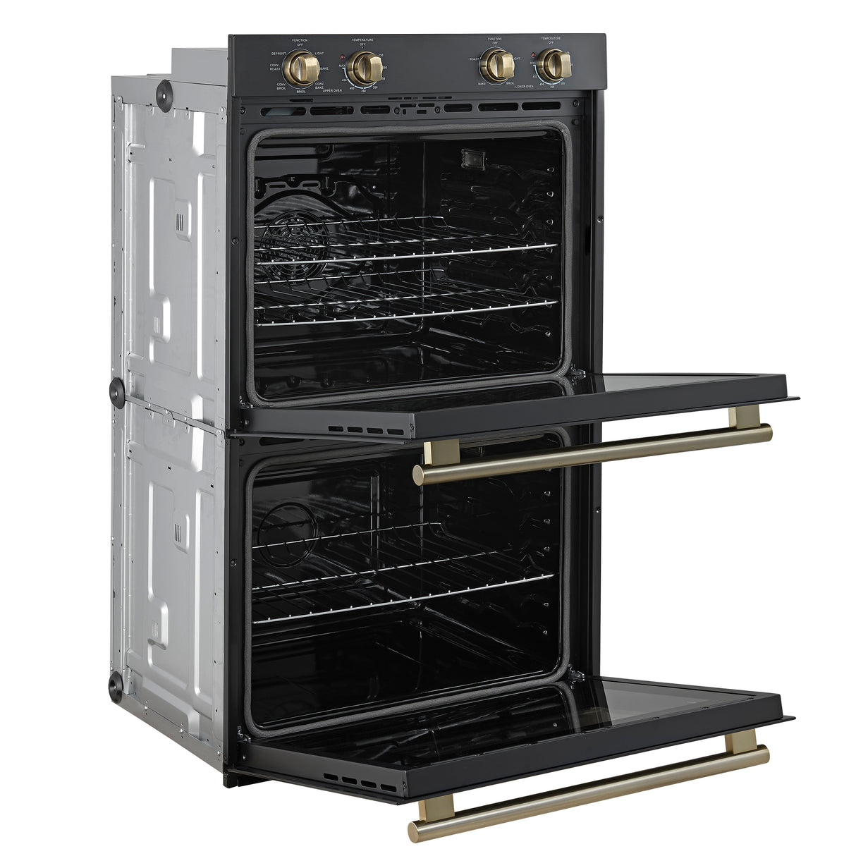 Wall-Oven_FBOEL1324-30BLK_Left-Angle-Opened_2025-2025-07-30