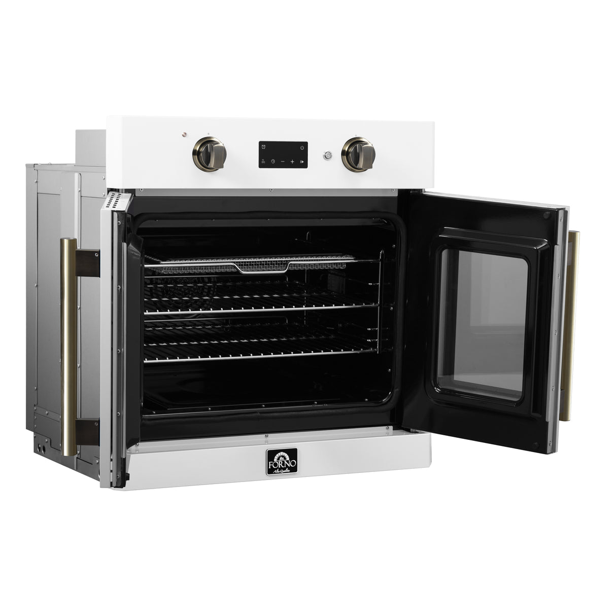 Wall_Oven_FBOEL1333-30WHT_V1_12_Angle_Door_Open_2025-02-14