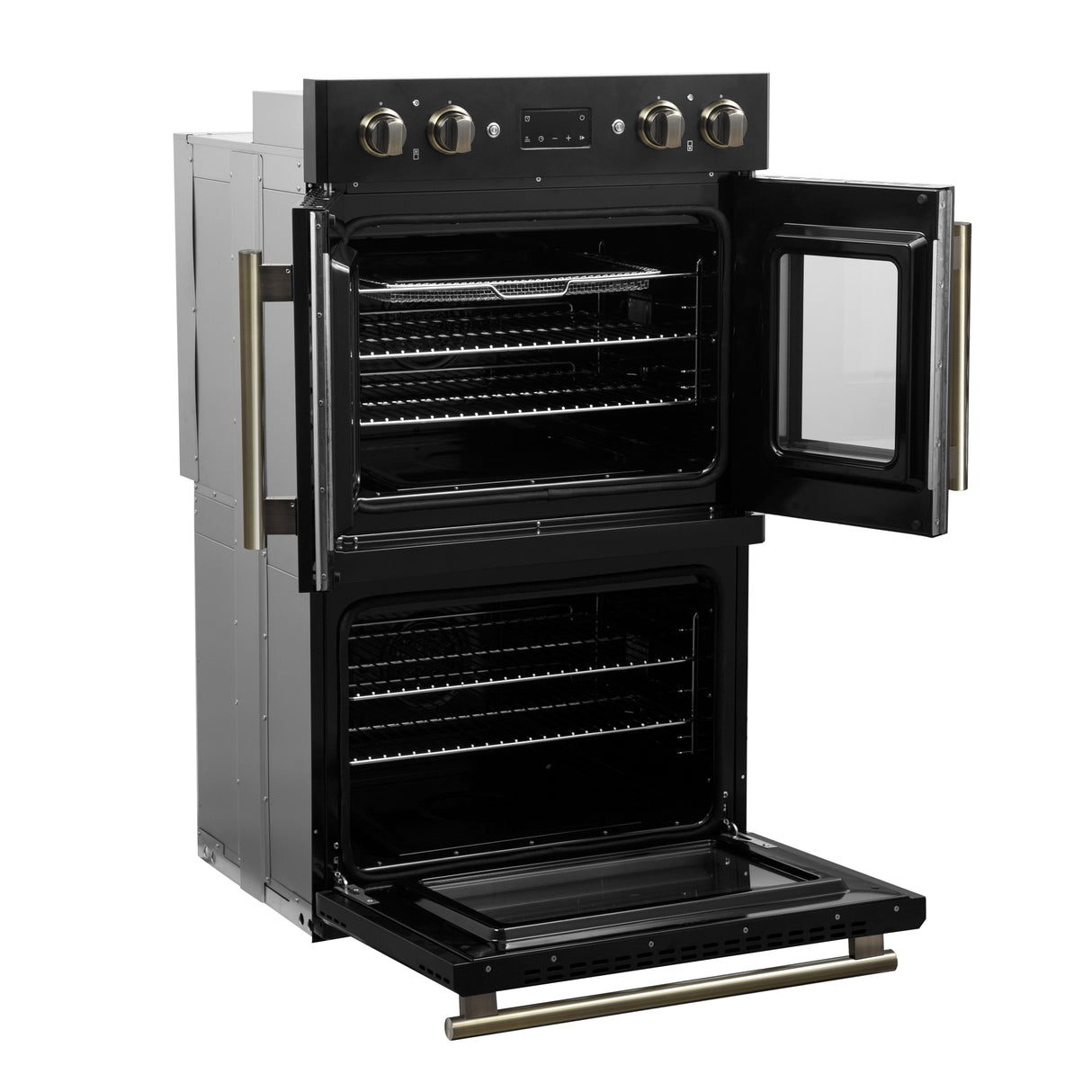 Wall_Oven_FBOEL1340-30BLK_V1_7_Left_Angle_Door_Open_2025-02-13