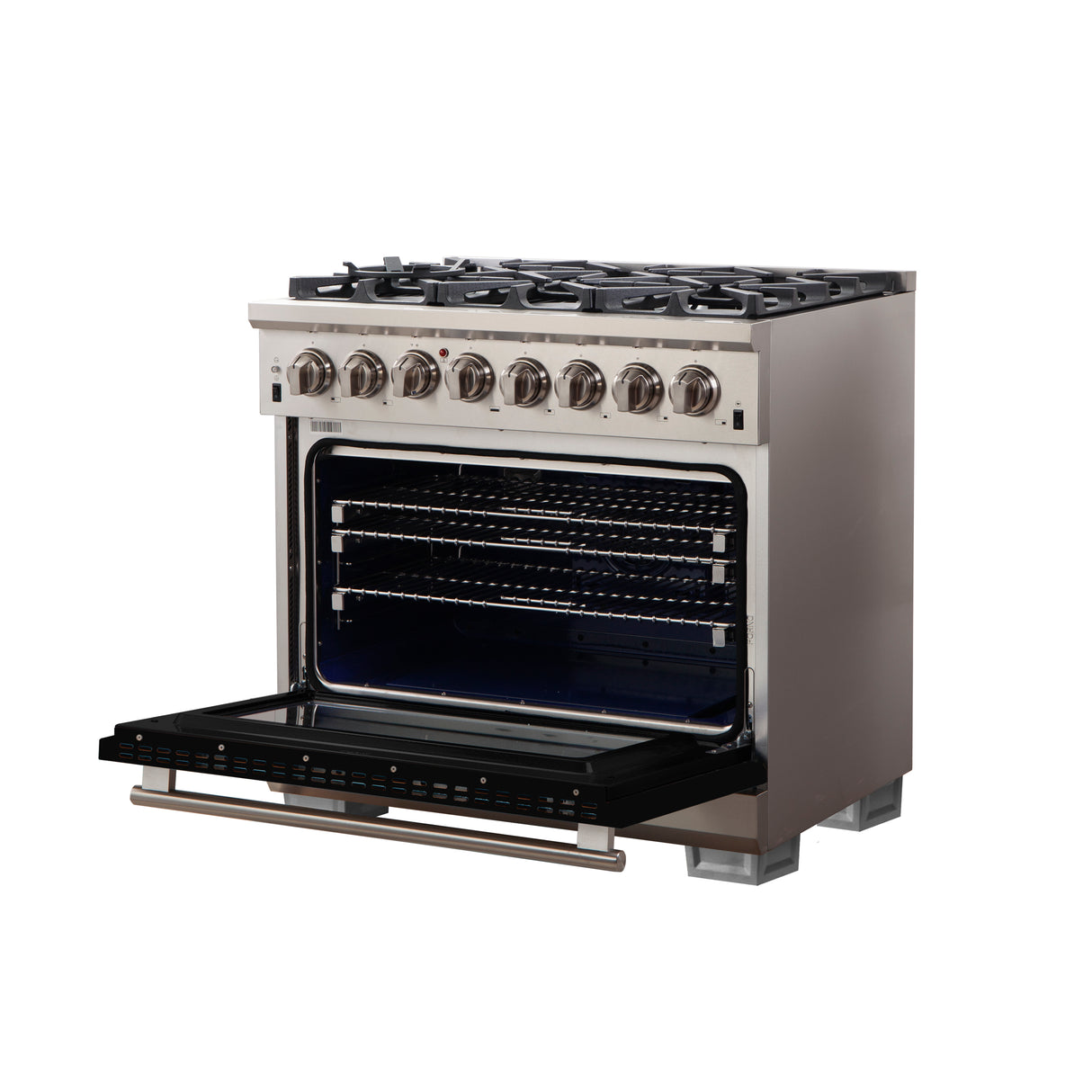 Dual-Fuel_FFSGS6187-36BLK_angle-open-black-door