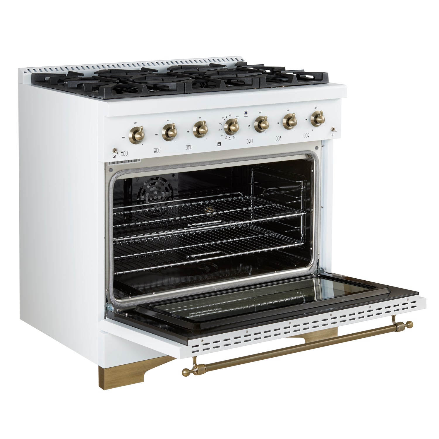 Dual_Fuel_FFSGS6113-36WHT_V1_Left_Angle_Door_Open_2024-11-26