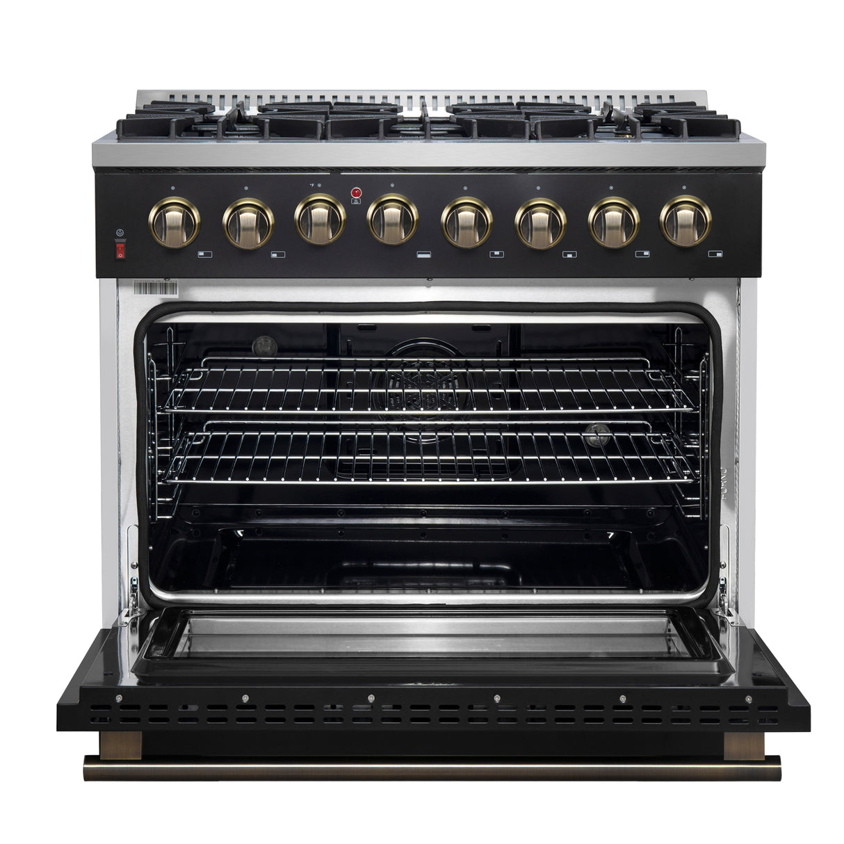 Dual_Fuel_FFSGS6156-36BLK_V1_Front_Door Open_2024-12-12