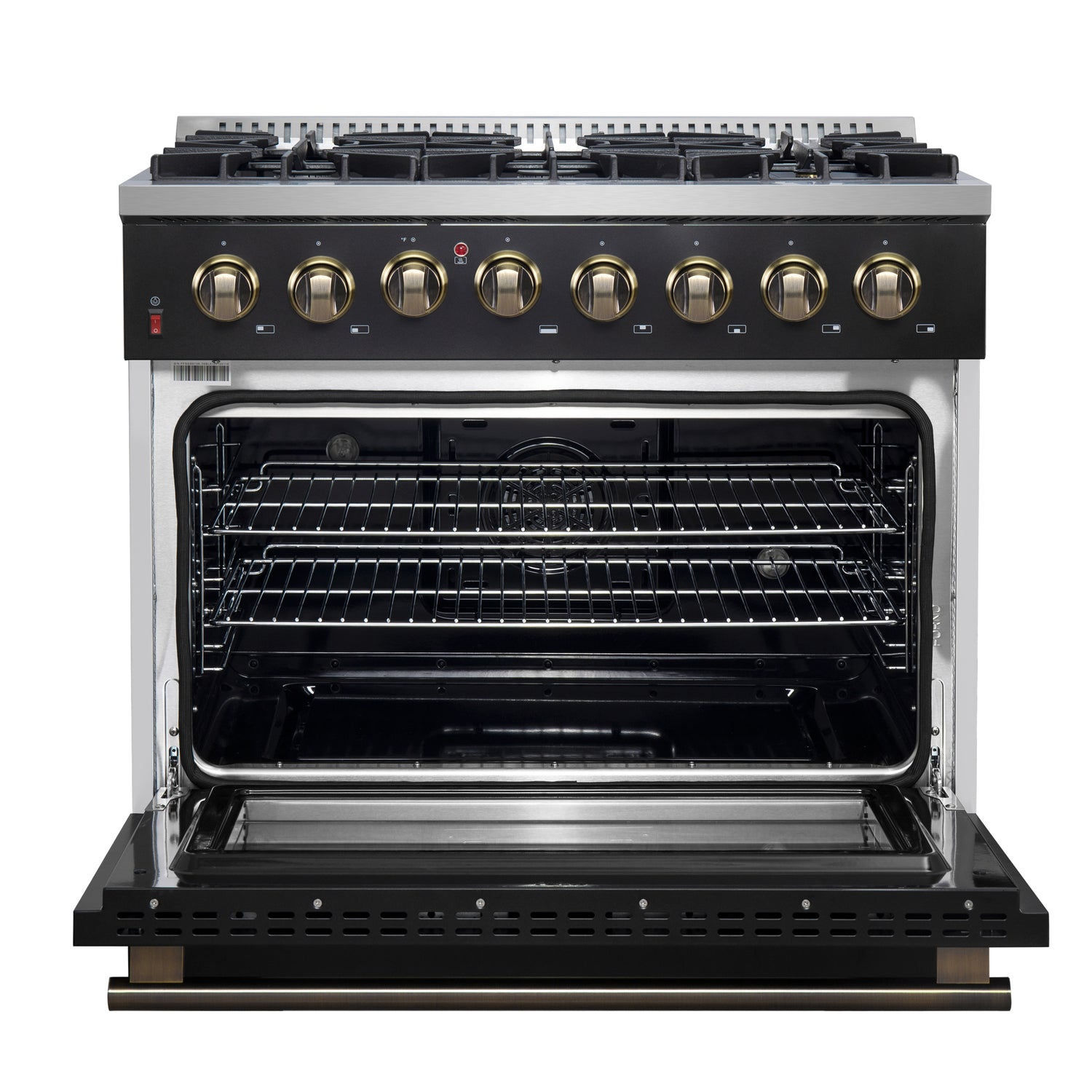 Dual_Fuel_FFSGS6156-36BLK_V1_Front_Door Open_2024-12-12