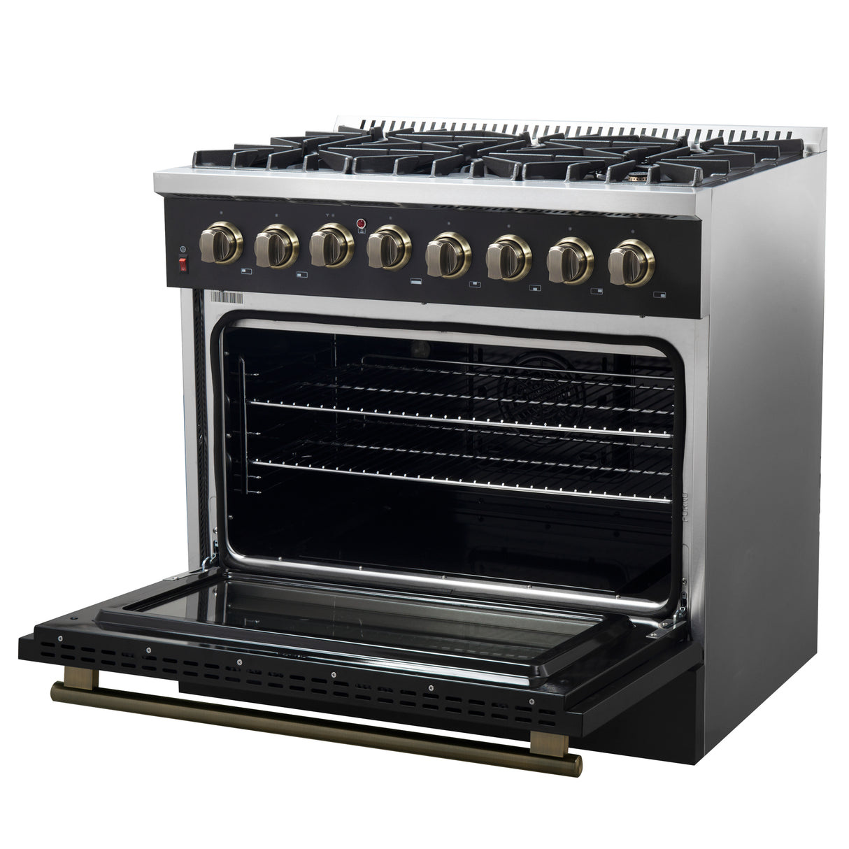 Dual_Fuel_FFSGS6156-36BLK_V1_Right_Angle_Door_Open_2024-12-12