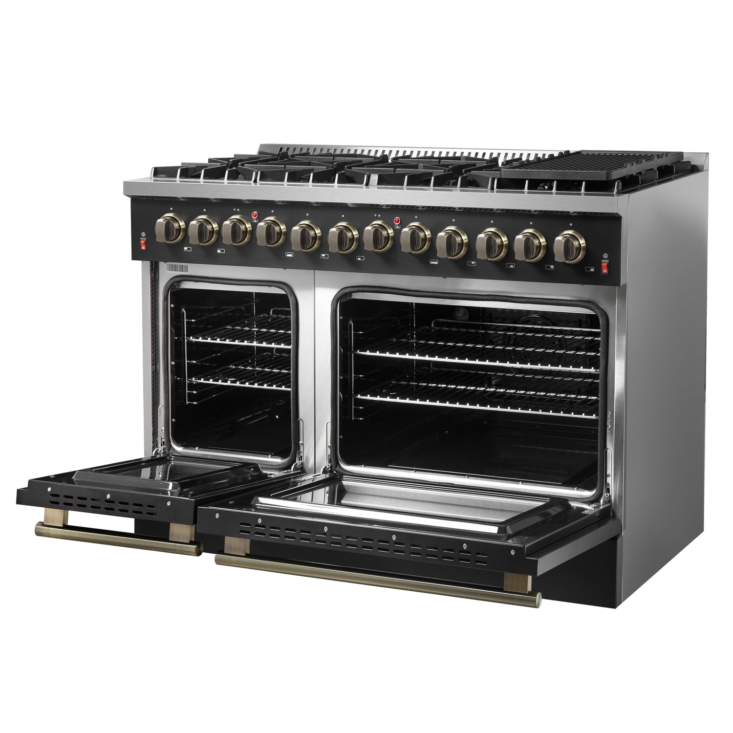 Dual_Fuel_FFSGS6156-48BLK_V1_Right_Angle_Door_Open_2024-12-11
