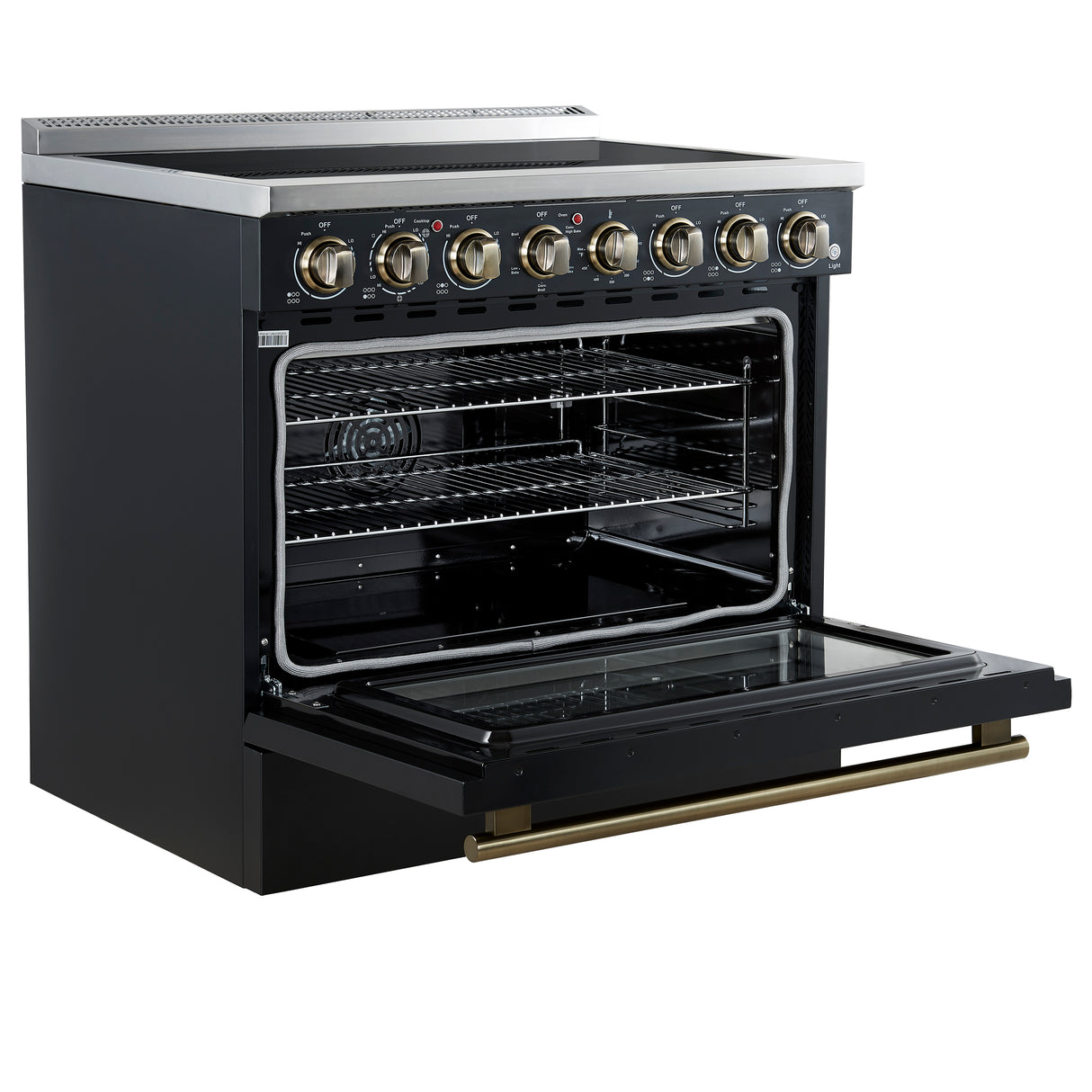 Electric-Range_FFSEL6011-36BLK_V1_9_Left-Angle-Door-Open_04-03-2025