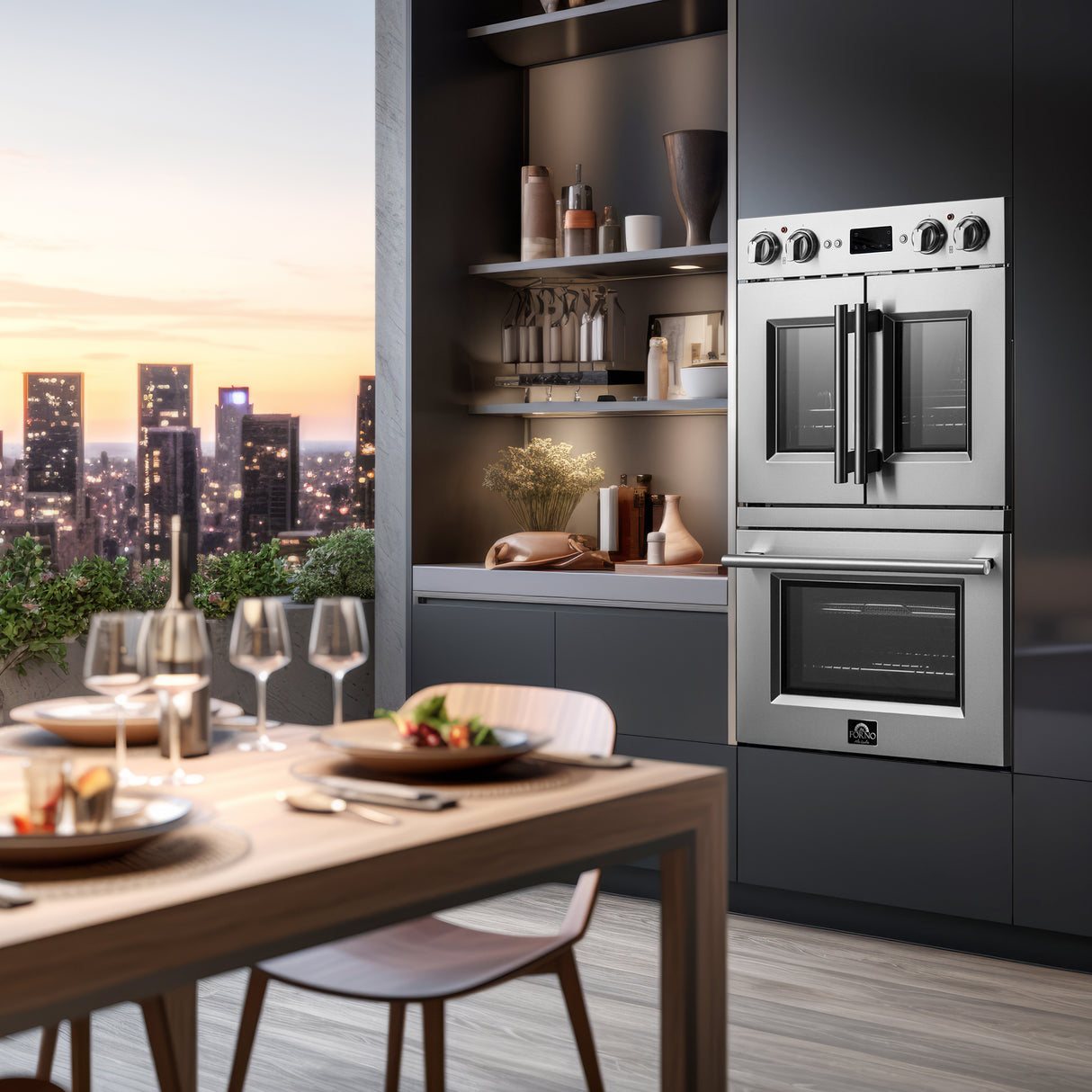 FBOEL1388-30-forno-gallico-electric-double-wall-oven-lifestyle