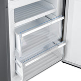FFFFD1778-24RS-Guardia-Bottom Freezer Refrigerator Right Swing-Angle-Open-Close up on crisper drawers