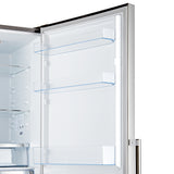 FFFFD1778-24RS-Guardia-Bottom Freezer Refrigerator Right Swing-Front-Open-Close up on Bins