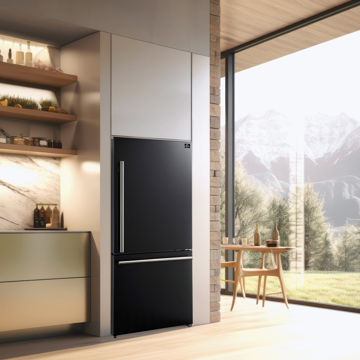 FFFFD1785-31BLK-forno-milano-black-fridge-lifestyle