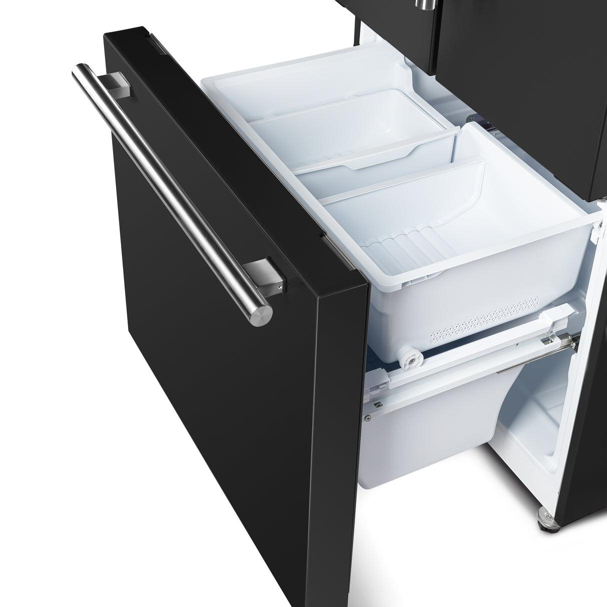FFFFD1974-31BLK-French-Doors-Refrigerator-45-Bottom-Freezer-Open
