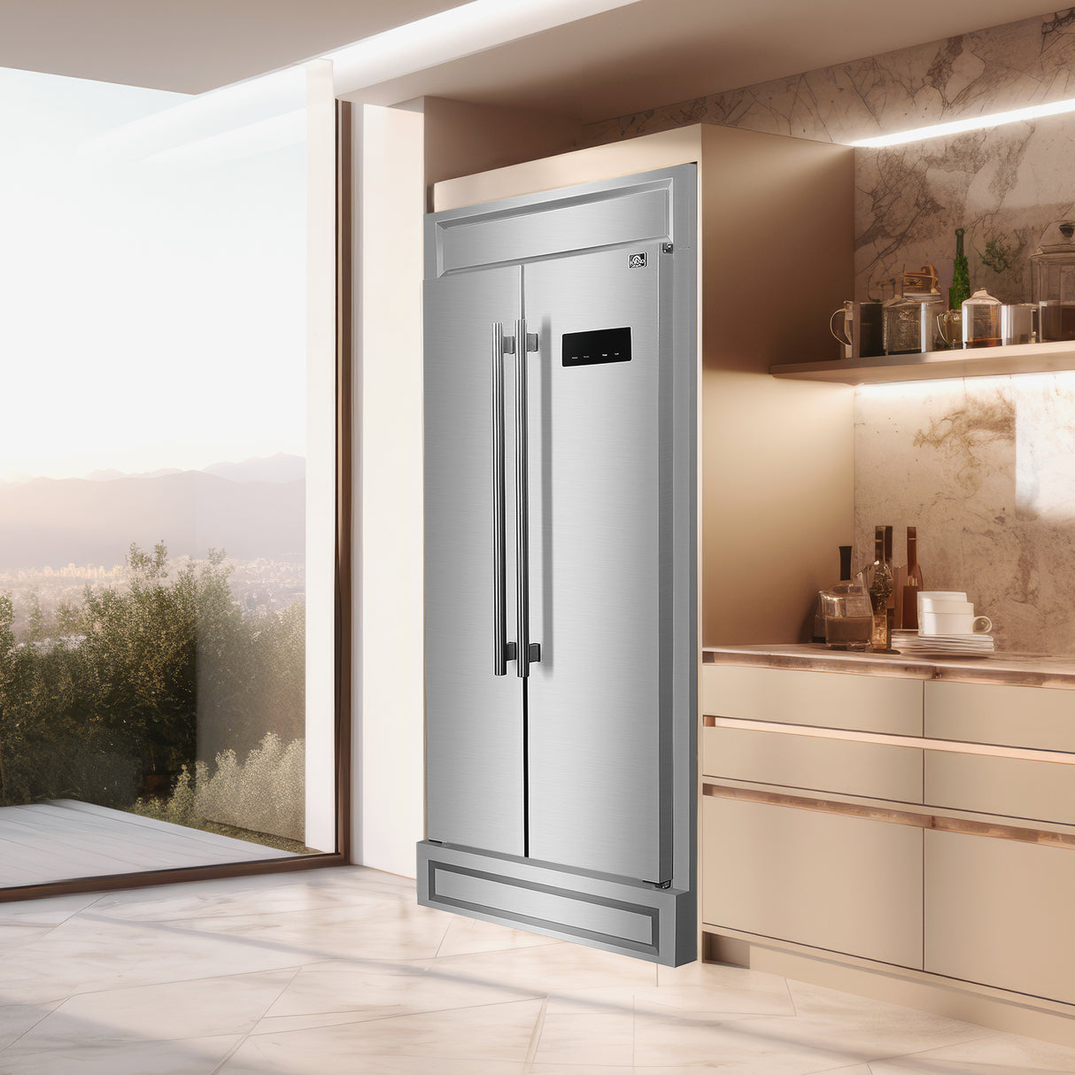 FFRBI1805-37MG-forno-salerno-stainless-steel-refrigerator-lifestyle