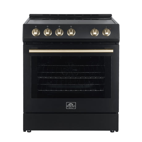 FFSEL6022-30BLK-leonardo-espresso-electric-range-front-antique-brass