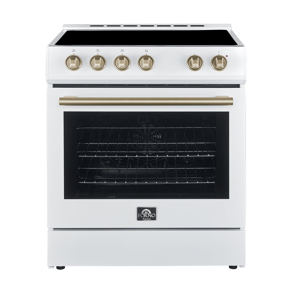 FFSEL6022-30WHT-leonardo-espresso-electric-range-front-antique-brass