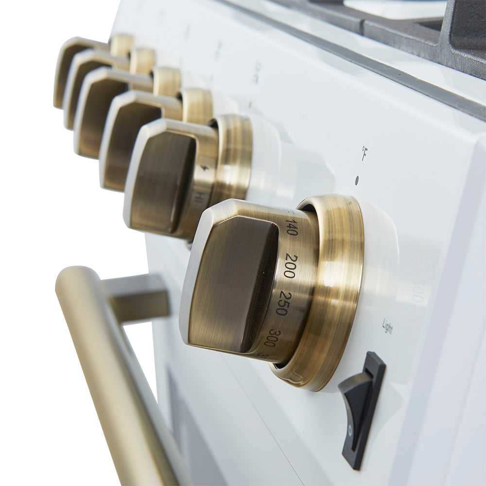FFSGS1116-30WHT-30inch Slide-in Gas Range-Close-Up-On-Knob-AB