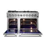 FFSGS6239-48 Forno Massimo Gas Range Dual Blue Enamel Oven Interior