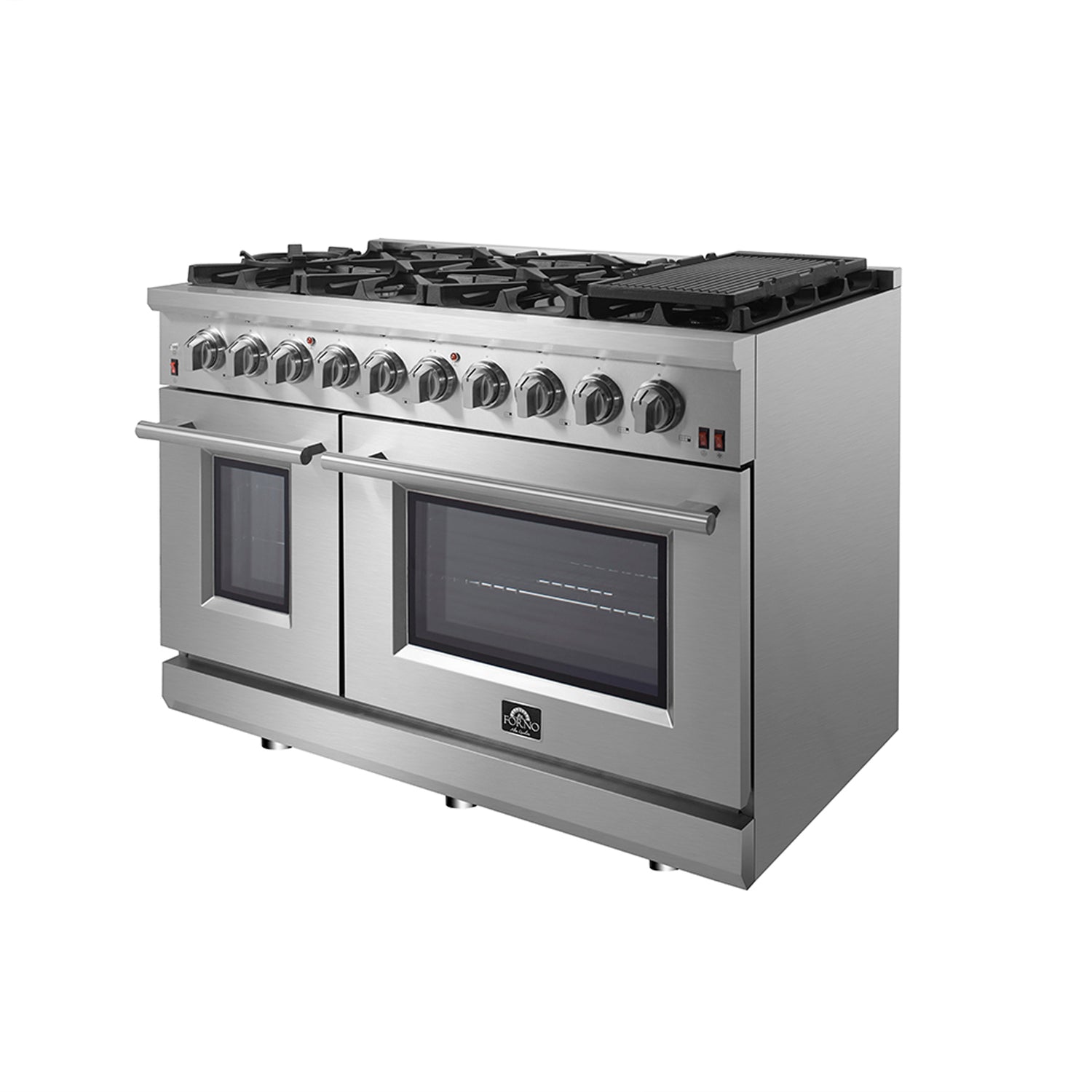 FFSGS6239-48 Forno Massimo Stainless Steel Dual Oven Gas Range Side Panel