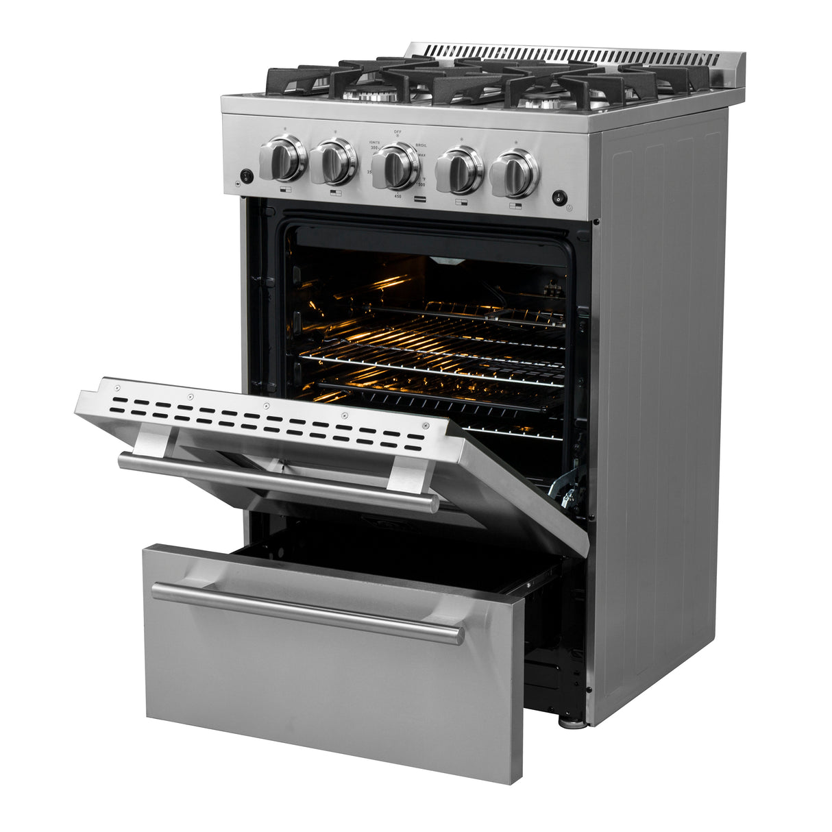 FFSGS6290-24 Oven Door & Drawer Opened