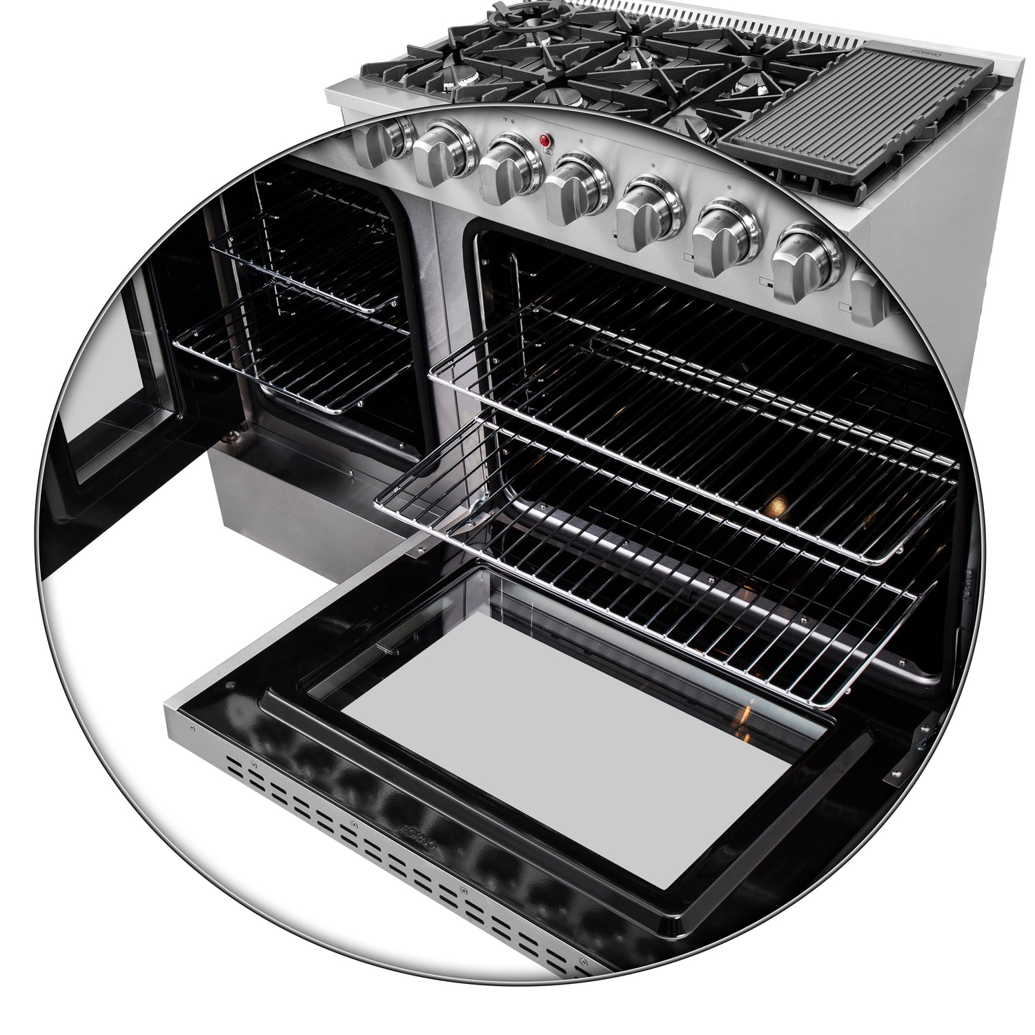 FFSGS6356-48 Forno Galiano French Door Dual Fuel Oven Racks Feature