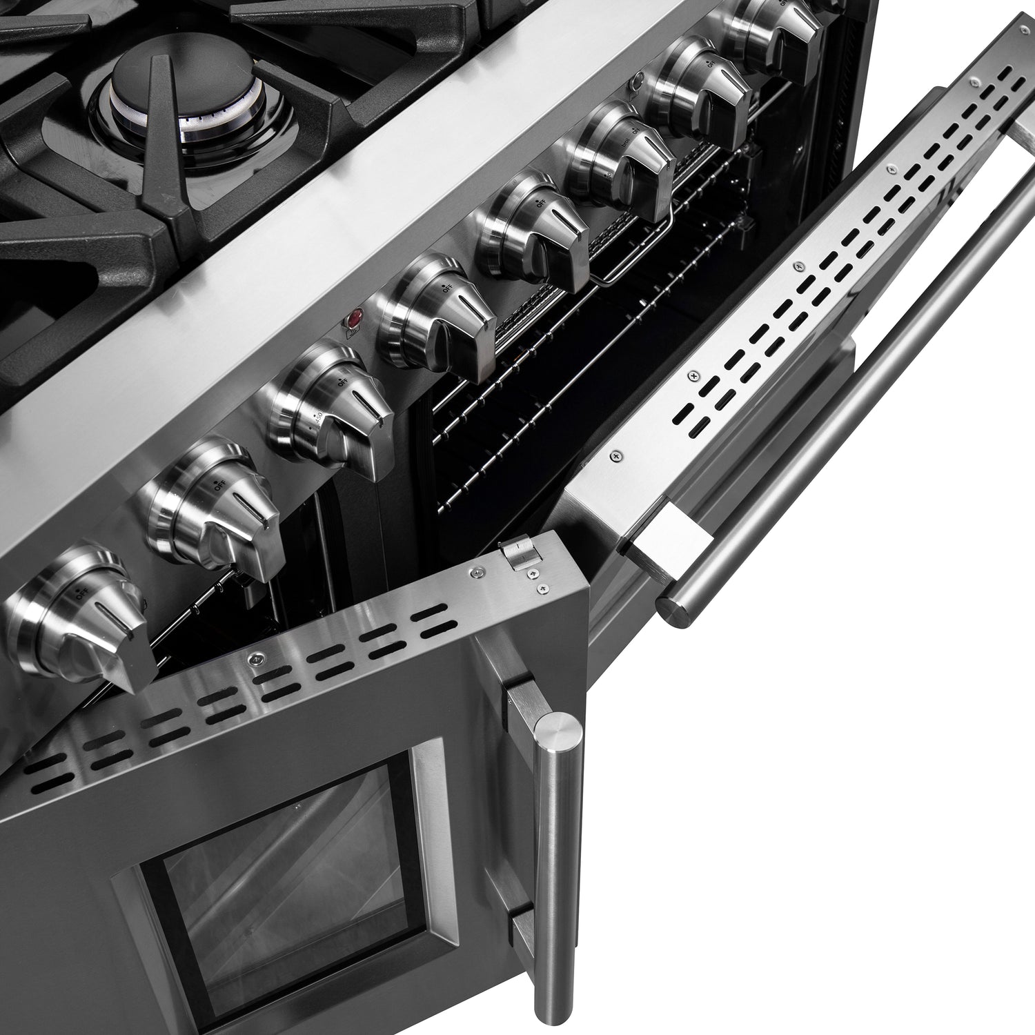 FFSGS6439-48 Forno Massimo French Door Gas Range Oven Door Vents