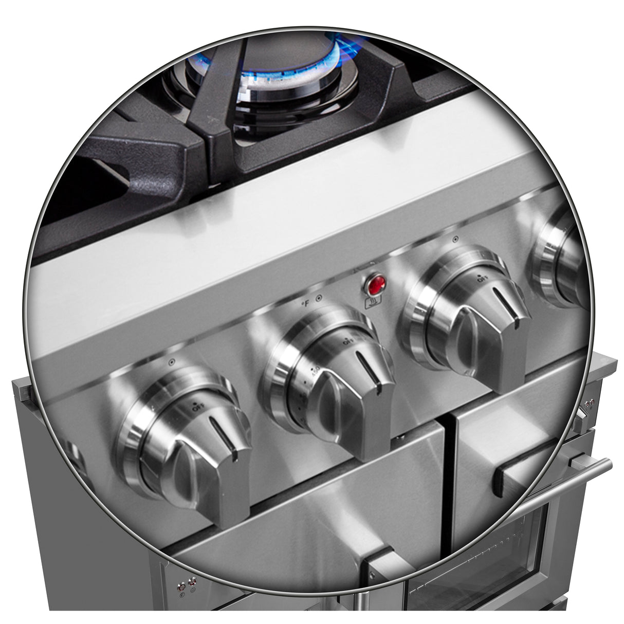 FFSGS6439-48 Forno Massimo French Door Gas Range Zinc Knobs
