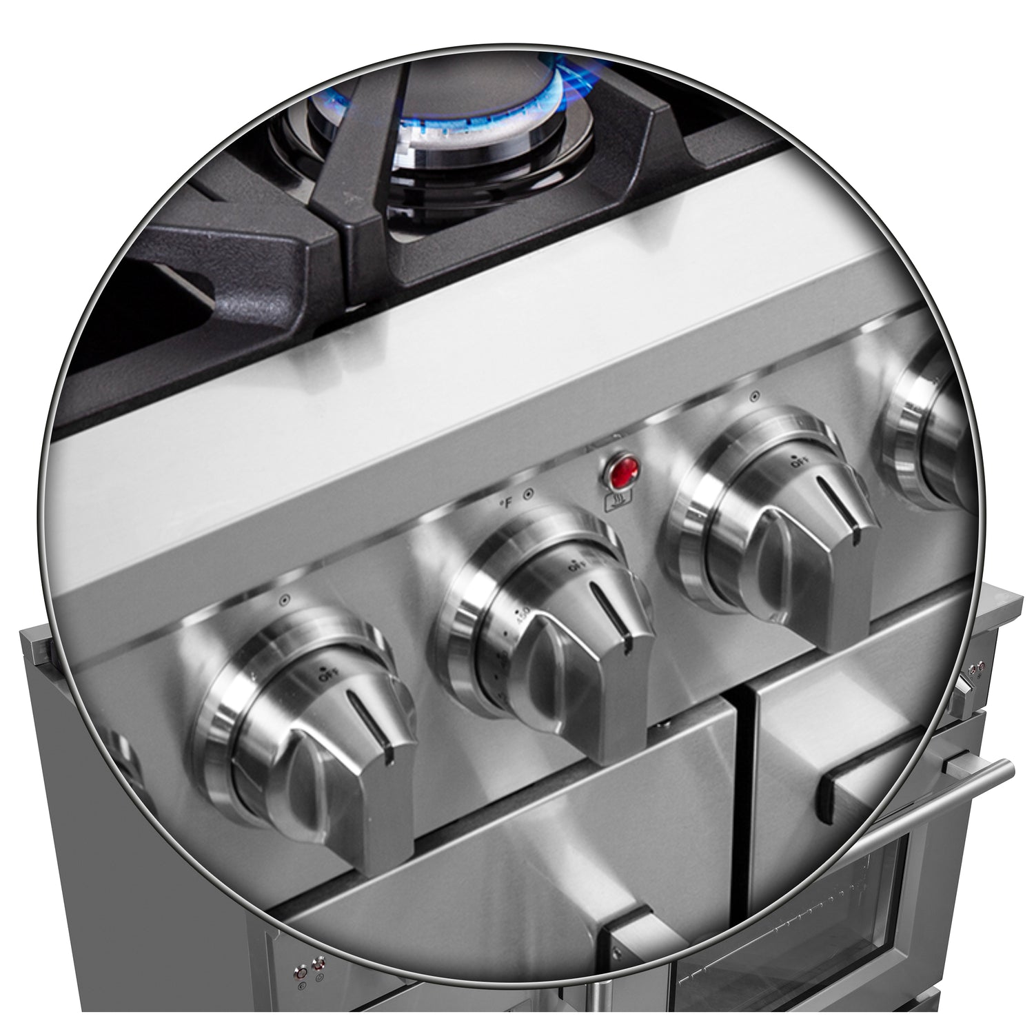 FFSGS6439-48 Forno Massimo French Door Gas Range Zinc Knobs