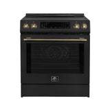 FFSIN0905-30BLK-espresso-leonardo-induction-range-front-antique-brass