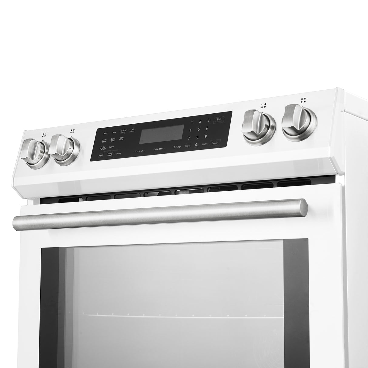 FFSIN0905-30WHT-espresso-leonardo-induction-range-knobs-close-u