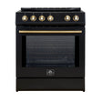 FFSIN0982-30BLK-Leonardo-30-inc-Induction-Range-Black-Front-Close with light on-AB