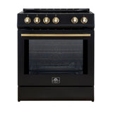 FFSIN0982-30BLK-Leonardo-30-inc-Induction-Range-Black-Front-Close with light on-AB