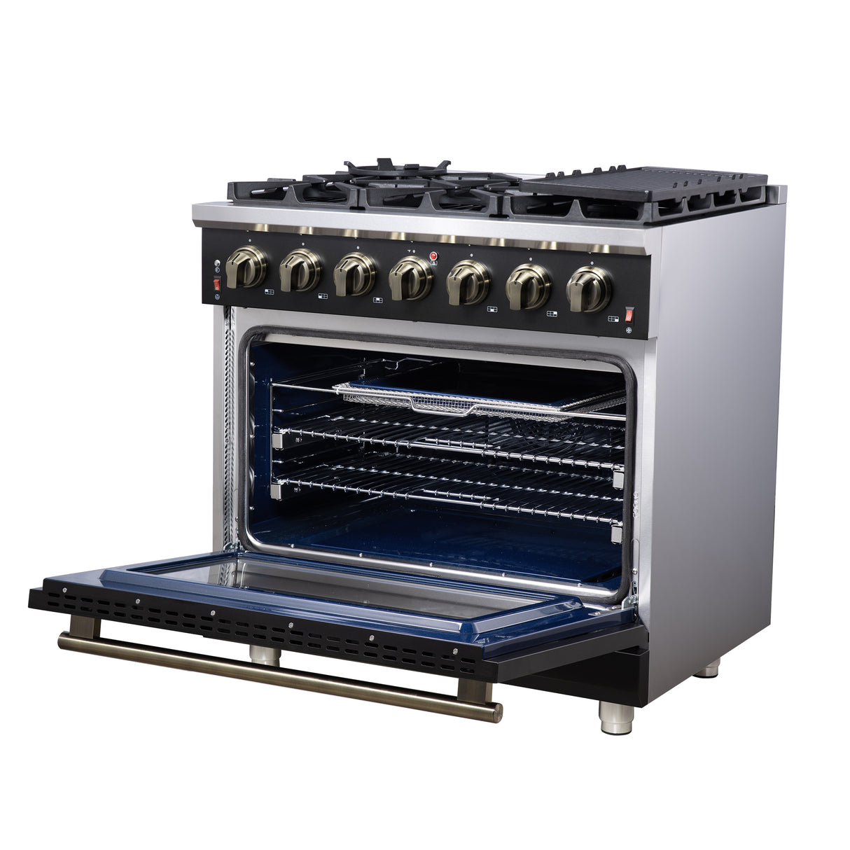 Gas-Range_FFSGS6239-36BLK_Right-Angle-Opened_2025-07-25