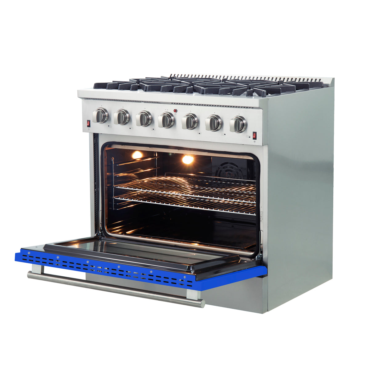 Gas-Range_FFSGS6244-36BLU_angle-open-blue-door_2025-10-17