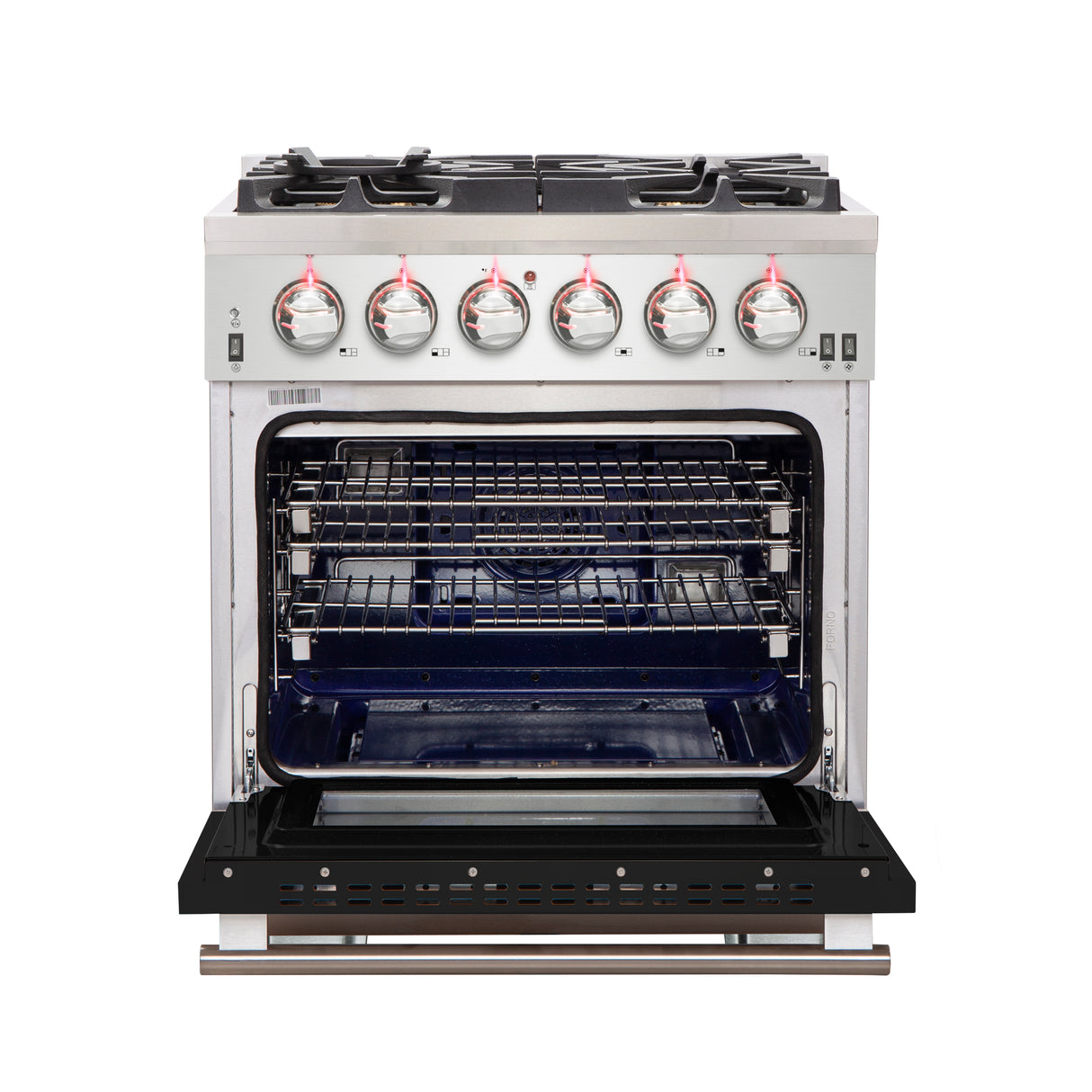 Gas-Range_FFSGS6260-30BLK_front-open-black-door_2025-10-16
